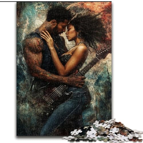 Puzzle für Erwachsene, 1000 Teile, Paar, Mann, dekomprimierendes intellektuelles Lernspielzeug, ganze Familie (Größe 26x38cm) von MGQWPZDBD