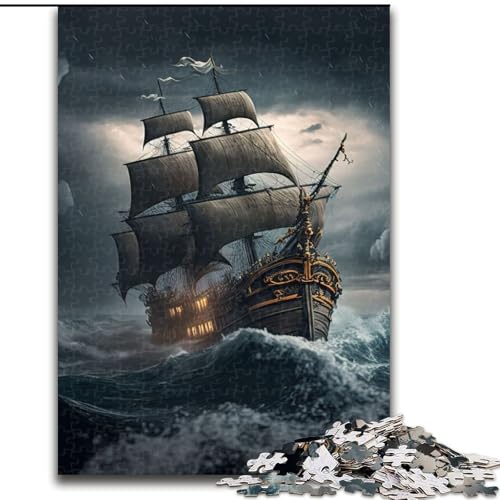 Puzzle für Erwachsene, 1000 Teile, Piratenschiff-Puzzle, anspruchsvolles Denkspiel, Familienaktivität, Heimdekoration, (Größe: 26x38cm) von MGQWPZDBD