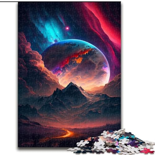 Puzzle für Erwachsene, 1000 Teile, Planet im Weltraum, anspruchsvolles Denkspiel, Familienaktivität, Heimdekoration, (Größe: 26x38cm) von MGQWPZDBD