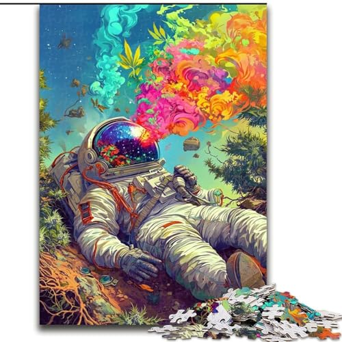 Puzzle für Erwachsene, 1000 Teile, Psychedelischer Astronaut, für und ab 14 Jahren, pädagogisches Lernspielzeug, Familienspiele, Geburtstagsgeschenk (Größe 26x38cm) von MGQWPZDBD