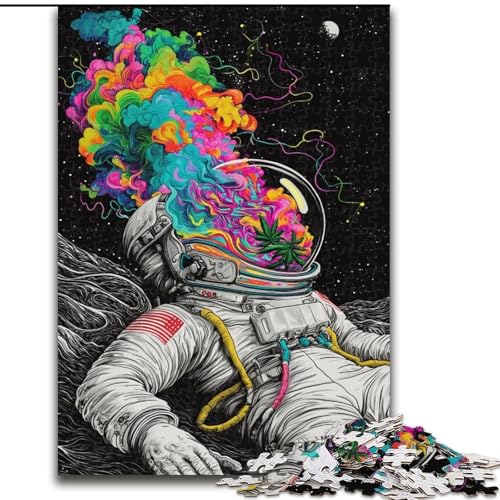 Puzzle für Erwachsene, 1000 Teile, Psychedelischer Astronaut, hilft dem Gehirn, süchtig machendes Spielzeug zu trainieren, um Geduld zu fördern und das Gedächtnis zu verbessern (Größe 50x75cm) von MGQWPZDBD