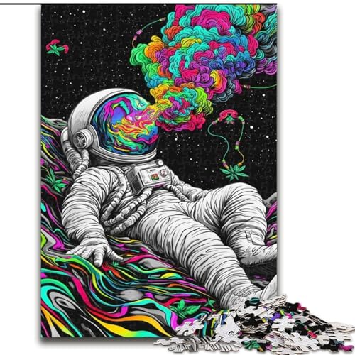 Puzzle für Erwachsene, 1000 Teile, Psychedelischer Astronaut, hilft dem Gehirn, süchtig machendes Spielzeug zu trainieren, um Geduld zu fördern und das Gedächtnis zu verbessern (Größe 50x75cm) von MGQWPZDBD
