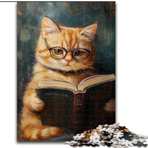 Puzzle für Erwachsene, 1000 Teile, Puzzle-Kunst, Katze, Dekomprimierendes intellektuelles Lernspielzeug, Geburtstagsgeschenk (Größe 26x38cm) von MGQWPZDBD
