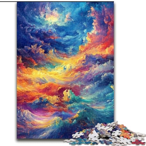 Puzzle für Erwachsene, 1000 Teile, Regenbogenwolke, Lernpuzzle, ganze Familie (Größe 26x38cm) von MGQWPZDBD