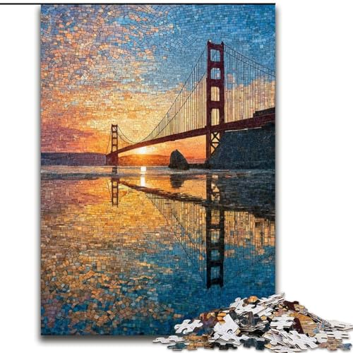 Puzzle für Erwachsene, 1000 Teile, San Francisco Bridge, lehrreich ganze Familie (Größe 26x38cm) von MGQWPZDBD