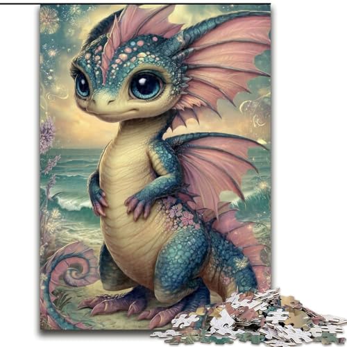 Puzzle für Erwachsene, 1000 Teile, Schwieriger Babydrache, für 14+, anspruchsvolles Spiel als Geschenk für die ganze Familie und Freunde (Größe 26x38cm) von MGQWPZDBD