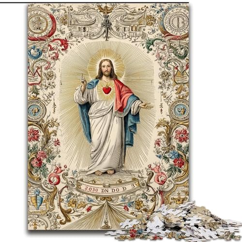 Puzzle für Erwachsene, 1000 Teile, Schwieriger Jesus, Lernspiele, Heimdekoration, geeignet für die Schreibtischdekoration (Größe 26x38cm) von MGQWPZDBD