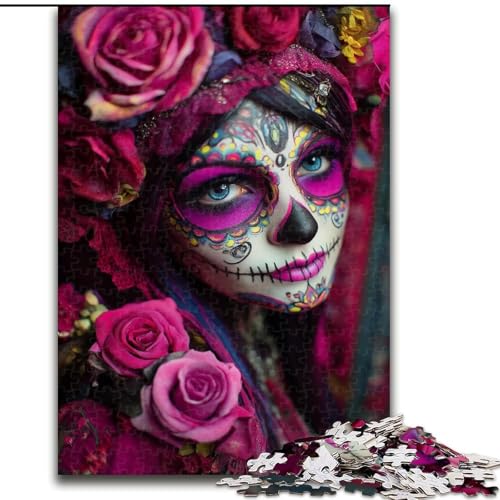 Puzzle für Erwachsene, 1000 Teile, Skelettkunst, für Kinder ab 14 Jahren, pädagogisches Lernspielzeug, Familienspiele, Geburtstagsgeschenk (Größe 26x38cm) von MGQWPZDBD