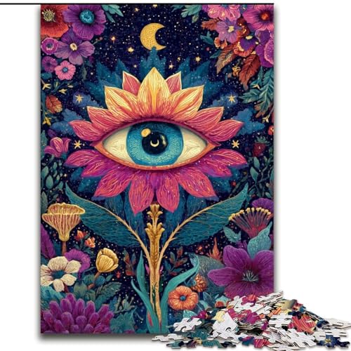 Puzzle für Erwachsene, 1000 Teile, Sonnenblumenaugen, Stressabbau, schwierige Herausforderung, Wichtelgeschenke für Kinder ab 14 Jahren (Größe 50x75cm) von MGQWPZDBD