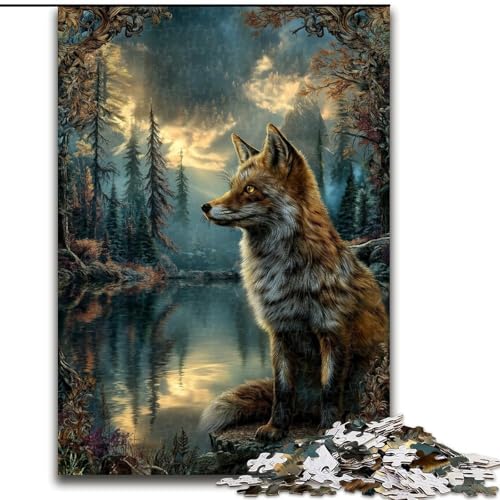 Puzzle für Erwachsene, 1000 Teile, Tier-Fuchs-Kunst, lehrreich ganze Familie (Größe 50x75cm) von MGQWPZDBD