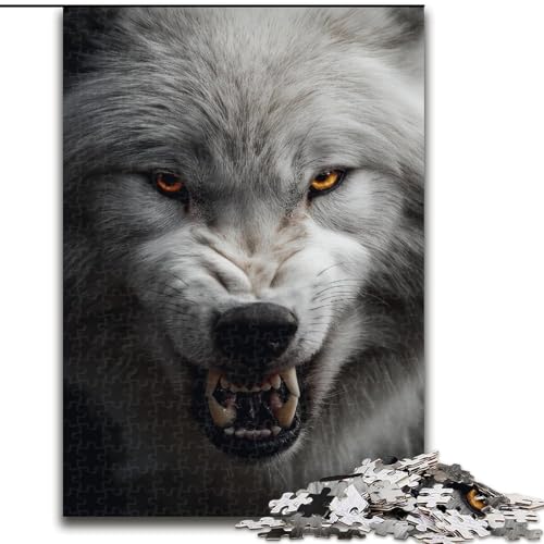 Puzzle für Erwachsene, 1000 Teile, Tierwolf, für Kinder ab 14 Jahren, pädagogisches Lernspielzeug, Familienspiele, Geburtstagsgeschenk (Größe 50x75cm) von MGQWPZDBD