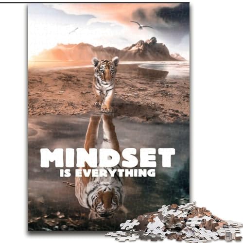 Puzzle für Erwachsene, 1000 Teile, Tiger-Mindset-Puzzle, anspruchsvolles Denkspiel, Familienaktivität, Heimdekoration, (Größe: 50x75cm) von MGQWPZDBD