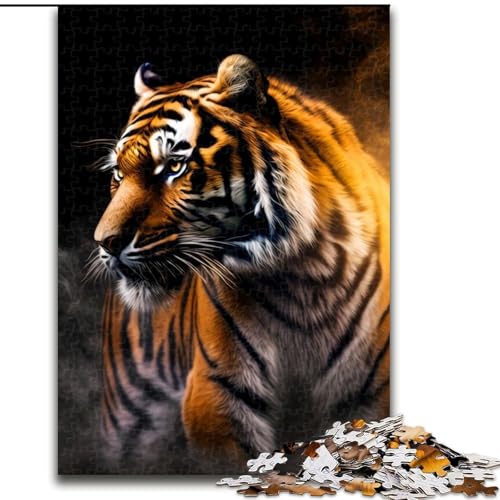 Puzzle für Erwachsene, 1000 Teile, Tiger-Puzzle, anspruchsvolles Denkspiel, Familienaktivität, Heimdekoration, (Größe: 26x38cm) von MGQWPZDBD