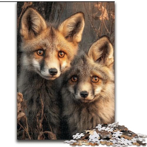 Puzzle für Erwachsene, 1000 Teile, Waldfuchs, anspruchsvoll und schwierig mit vollständig ineinandergreifenden, zufällig geformten Teilen (Größe 50x75cm) von MGQWPZDBD