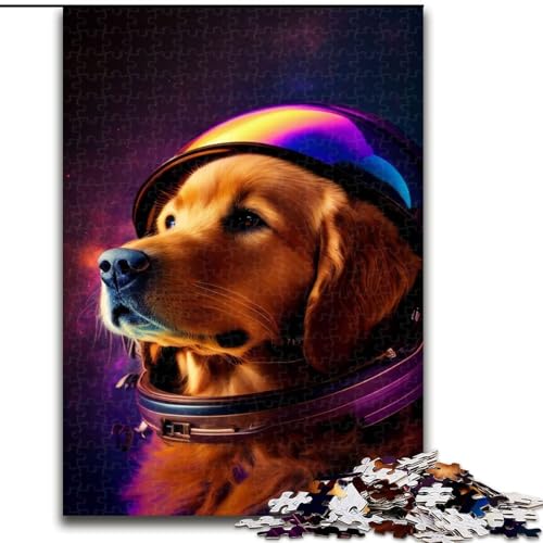 Puzzle für Erwachsene, 1000 Teile, Weltraum-Golden Retriever-Puzzle, anspruchsvolles Denkspiel, Familienaktivität, Heimdekoration, (Größe: 26x38cm) von MGQWPZDBD