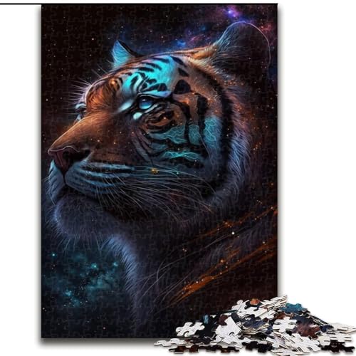 Puzzle für Erwachsene, 1000 Teile, Weltraumtiger-Puzzle, anspruchsvolles Denkspiel, Familienaktivität, Heimdekoration, (Größe: 26x38cm) von MGQWPZDBD