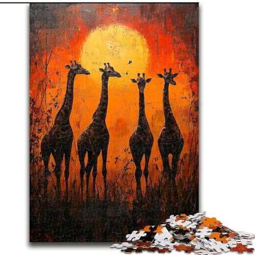 Puzzle für Erwachsene, 1000 Teile, afrikanische Tiere, zum Stressabbau, schwierige Herausforderung, Wichtelgeschenke für Kinder ab 14 Jahren (Größe 26x38cm) von MGQWPZDBD