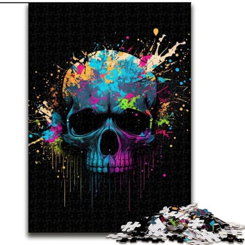 Puzzle für Erwachsene, 1000 Teile, buntes Totenkopf-Puzzle, anspruchsvolles Denkspiel, Familienaktivität, Heimdekoration, (Größe: 26x38cm) von MGQWPZDBD
