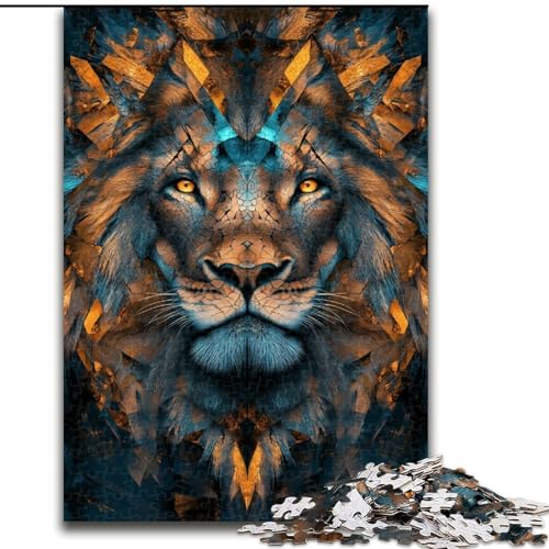 Puzzle für Erwachsene, 1000 Teile, geheimnisvoller Löwe, Stressabbau, schwierige Herausforderung, Wichtelgeschenke für Kinder ab 14 Jahren (Größe 50x75cm) von MGQWPZDBD