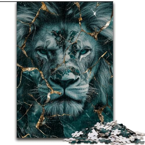 Puzzle für Erwachsene, 1000 Teile, geheimnisvoller Löwe, für Kinder ab 14 Jahren, pädagogisches Lernspielzeug, Familienspiele, Geburtstagsgeschenk (Größe 26x38cm) von MGQWPZDBD