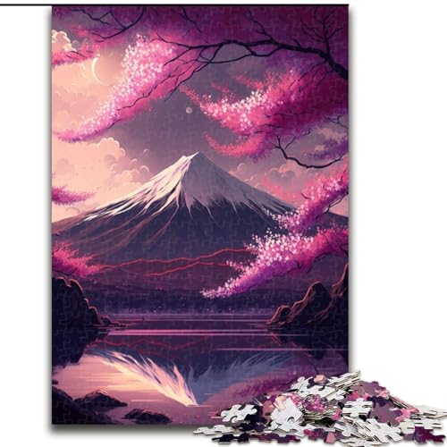 Puzzle für Erwachsene, 1000 Teile, japanische Kirschblüten, anspruchsvolles Denkspiel, Familienaktivität, Heimdekoration, (Größe: 26x38cm) von MGQWPZDBD