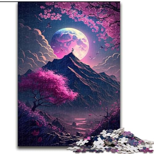 Puzzle für Erwachsene, 1000 Teile, japanische Kirschblüten, anspruchsvolles Denkspiel, Familienaktivität, Heimdekoration, (Größe: 26x38cm) von MGQWPZDBD