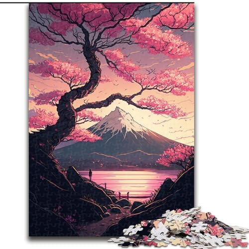 Puzzle für Erwachsene, 1000 Teile, japanische Kirschblüten, anspruchsvolles Denkspiel, Familienaktivität, Heimdekoration, (Größe: 26x38cm) von MGQWPZDBD