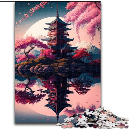 Puzzle für Erwachsene, 1000 Teile, japanischer Tempel, anspruchsvolles Denkspiel, Familienaktivität, Heimdekoration, (Größe: 26x38cm) von MGQWPZDBD