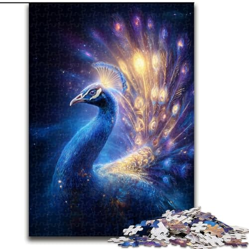 Puzzle für Erwachsene, 1000 Teile, kosmischer Pfau, hilft dem Gehirn, süchtig machendes Spielzeug zu trainieren, um Geduld zu fördern und das Gedächtnis zu verbessern (Größe 50x75cm) von MGQWPZDBD