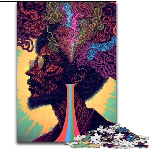 Puzzle für Erwachsene, 1000 Teile, psychedelisches Gehirn, Stressabbau, schwierige Herausforderung, Wichtelgeschenke für Kinder ab 14 Jahren (Größe 26x38cm) von MGQWPZDBD