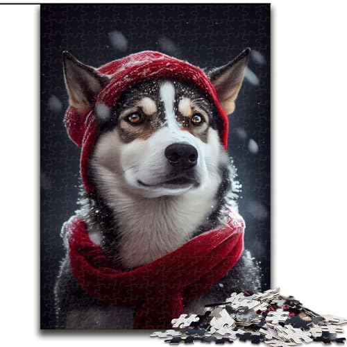 Puzzle für Erwachsene, 1000 Teile, schwierig, Husky Snow, Lernspiele, Heimdekoration, geeignet für die Schreibtischdekoration (Größe 26x38cm) von MGQWPZDBD