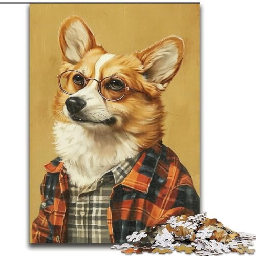 Puzzle für Erwachsene, 1000 Teile, schwierig, Shiba Inu, Familienspiel, Stressabbau, schwierige Herausforderung, EIN Kunstwerk für Kinder ab 14 Jahren (Größe 50x75cm) von MGQWPZDBD