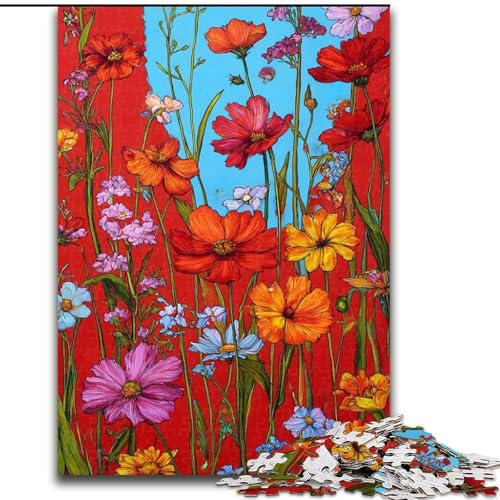 Puzzle für Erwachsene, 1000 Teile, schwierig, Wildblumen-Sommer, Lernspiele, Heimdekoration, geeignet für die Schreibtischdekoration (Größe 26x38cm) von MGQWPZDBD