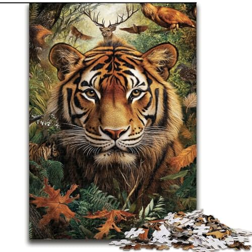 Puzzle für Erwachsene, 1000 Teile, schwierig, gefallener Tiger, für 14+, anspruchsvolles Spiel als Geschenk für die ganze Familie und Freunde (Größe 50x75cm) von MGQWPZDBD