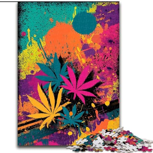 Puzzle für Erwachsene, 1000 Teile, schwierige Bunte Ahornblätter, für 14+, anspruchsvolles Spiel als Geschenk für die ganze Familie und Freunde (Größe 26x38cm) von MGQWPZDBD