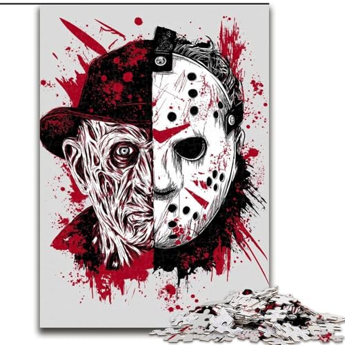 Puzzle für Erwachsene, 1000 Teile, schwierige Horrorfilme, Familienspiel zum Stressabbau, schwierige Herausforderung, EIN Kunstwerk für Kinder ab 14 Jahren (Größe 26x38cm) von MGQWPZDBD