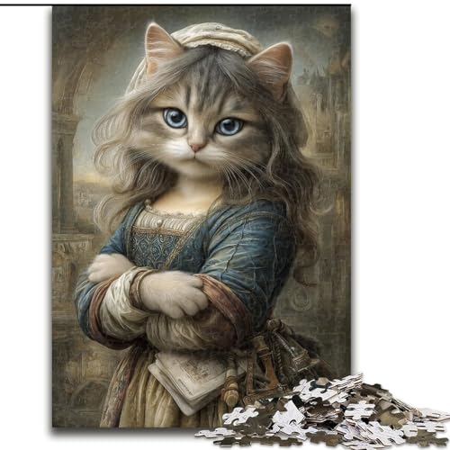 Puzzle für Erwachsene, 1000 Teile, schwierige Katze, für 14+, anspruchsvolles Spiel als Geschenk für die ganze Familie und Freunde (Größe 26x38cm) von MGQWPZDBD