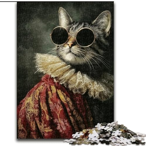 Puzzle für Erwachsene, 1000 Teile, schwierige Kunstkatze, für 14+, anspruchsvolles Spiel als Geschenk für die ganze Familie und Freunde (Größe 50x75cm) von MGQWPZDBD