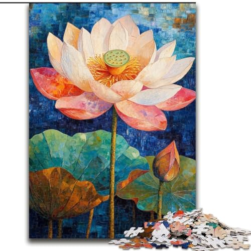 Puzzle für Erwachsene, 1000 Teile, schwierige Lotuskunst, Lernspiele, Heimdekoration, geeignet für die Schreibtischdekoration (Größe 50x75cm) von MGQWPZDBD