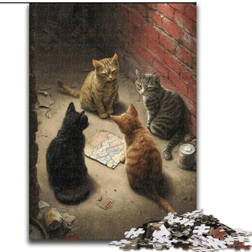 Puzzle für Erwachsene, 1000 Teile, schwierige Partykatzen, für 14+, anspruchsvolles Spiel als Geschenk für die ganze Familie und Freunde (Größe 26x38cm) von MGQWPZDBD
