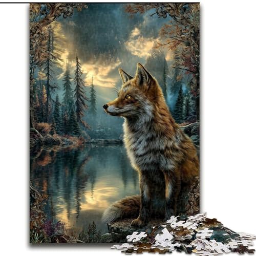 Puzzle für Erwachsene, 1000 Teile, schwierige Tier-Fuchs-Kunst, für 14+, anspruchsvolles Spiel als Geschenk für die ganze Familie und Freunde (Größe 26x38cm) von MGQWPZDBD