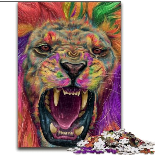 Puzzle für Erwachsene, 1000 Teile, schwierige Tierlöwenkunst, Lernspiele, Heimdekoration, geeignet für die Schreibtischdekoration (Größe 26x38cm) von MGQWPZDBD