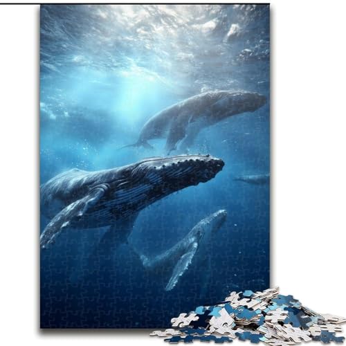 Puzzle für Erwachsene, 1000 Teile, schwierige Wale auf dem Meeresboden, für 14+, anspruchsvolles Spiel als Geschenk für die ganze Familie und Freunde (Größe 26x38cm) von MGQWPZDBD