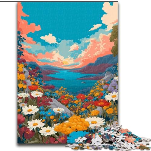 Puzzle für Erwachsene, 1000 Teile, schwierige Wildblumen, für 14+, anspruchsvolles Spiel als Geschenk für die ganze Familie und Freunde (Größe 26x38cm) von MGQWPZDBD