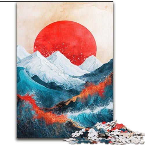 Puzzle für Erwachsene, 1000 Teile, schwierige chinesische Landschaftsmalerei, für 14+, anspruchsvolles Spiel als Geschenk für die ganze Familie und Freunde (Größe 26x38cm) von MGQWPZDBD