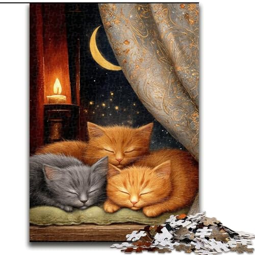 Puzzle für Erwachsene, 1000 Teile, schwierige orange Katze, für 14+, anspruchsvolles Spiel als Geschenk für die ganze Familie und Freunde (Größe 26x38cm) von MGQWPZDBD