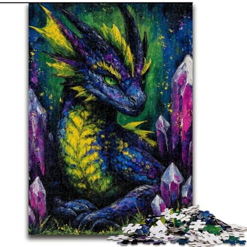 Puzzle für Erwachsene, 1000 Teile, schwieriger, geheimnisvoller Drache, für 14+, anspruchsvolles Spiel als Geschenk für die ganze Familie und Freunde (Größe 50x75cm) von MGQWPZDBD