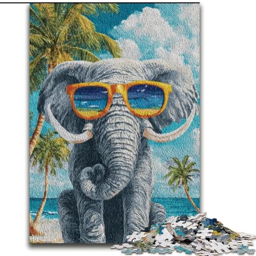 Puzzle für Erwachsene, 1000 Teile, schwieriger Elefant, für 14+, anspruchsvolles Spiel als Geschenk für die ganze Familie und Freunde (Größe 26x38cm) von MGQWPZDBD