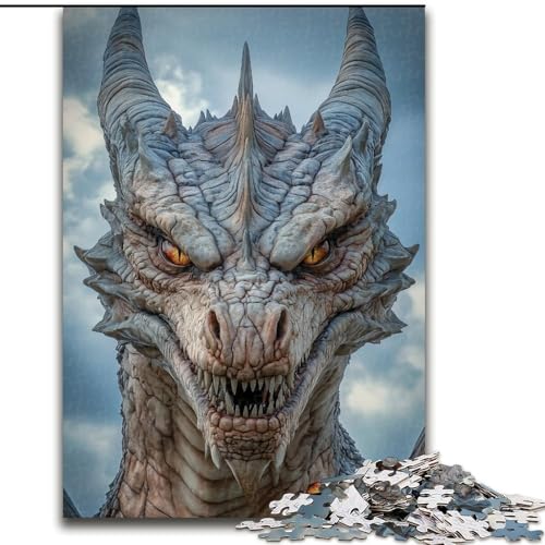 Puzzle für Erwachsene, 1000 Teile, schwieriger Fantasy-Drache, Lernspiele, Heimdekoration, geeignet für die Schreibtischdekoration (Größe 26x38cm) von MGQWPZDBD