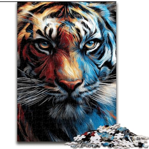 Puzzle für Erwachsene, 1000 Teile, schwieriger Tiger, Lernspiele, Heimdekoration, geeignet für die Schreibtischdekoration (Größe 50x75cm) von MGQWPZDBD